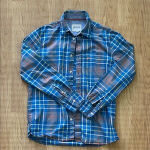 Boden Blue and Orange Plaid Button-Down Shirt